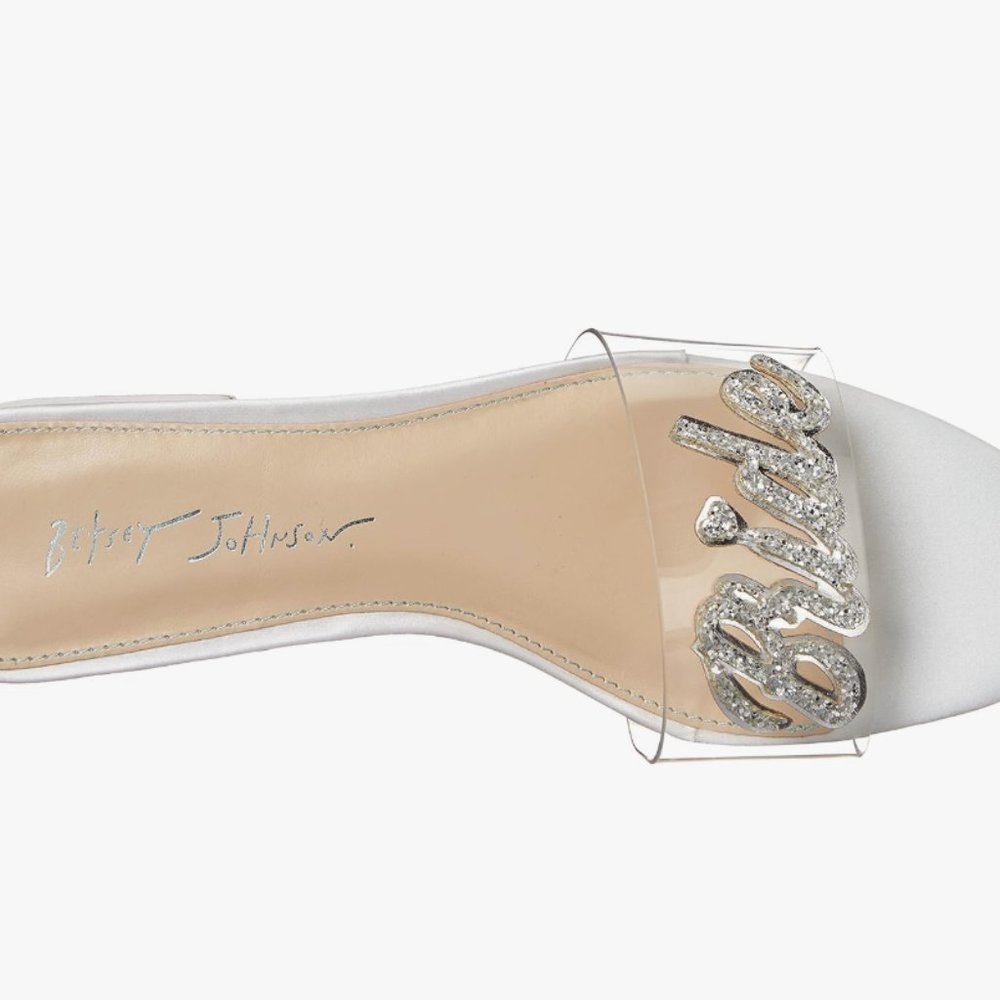 Bride white Betsey Johnson slides